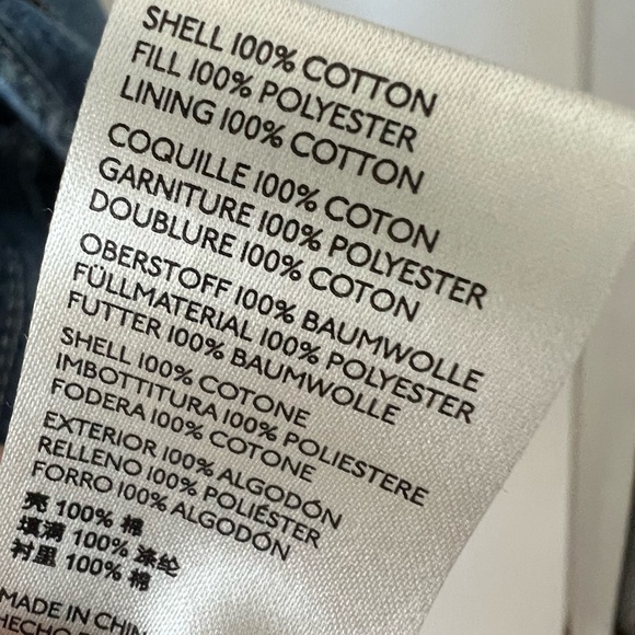 Free People Quilted Dolman Jacket Cali Blue Ground Denim Zip Up Size Small - Picture 5 of 7